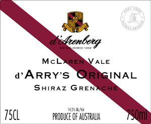 d'Arenberg d'Arry's Original Shiraz Grenache 2020