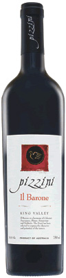 Pizzini Il Barone, Cab, Shiraz, Sang, Nebb 2022